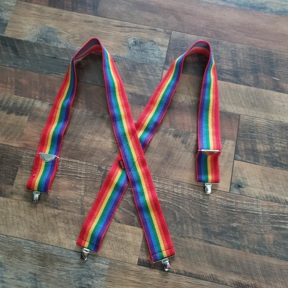 Pride suspenders rainbow‎